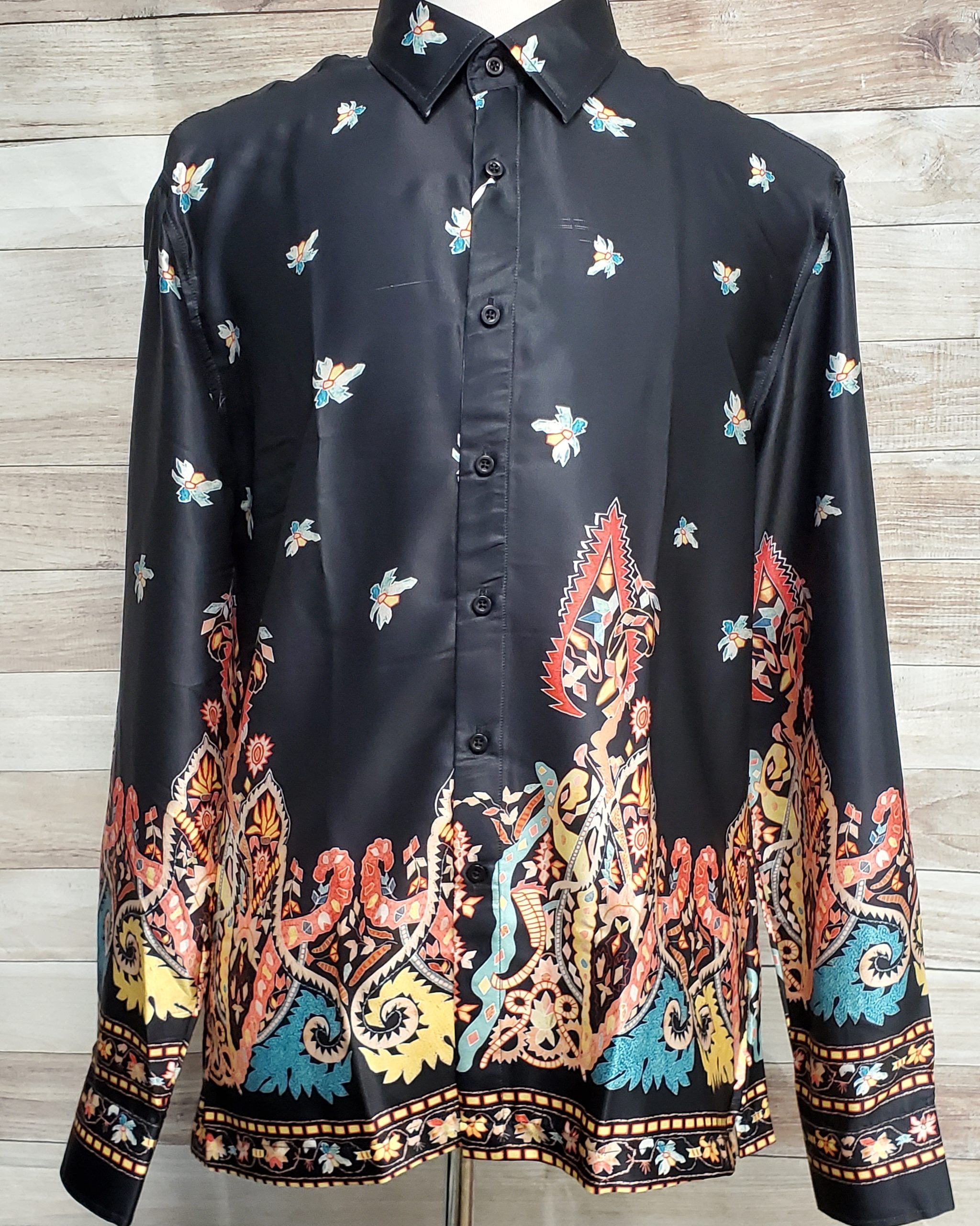 patterned satin blouse