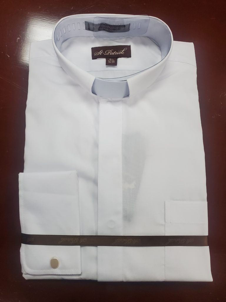 Mens Clergy Tab Collar French Cuff Shirt White | JMD Menswear