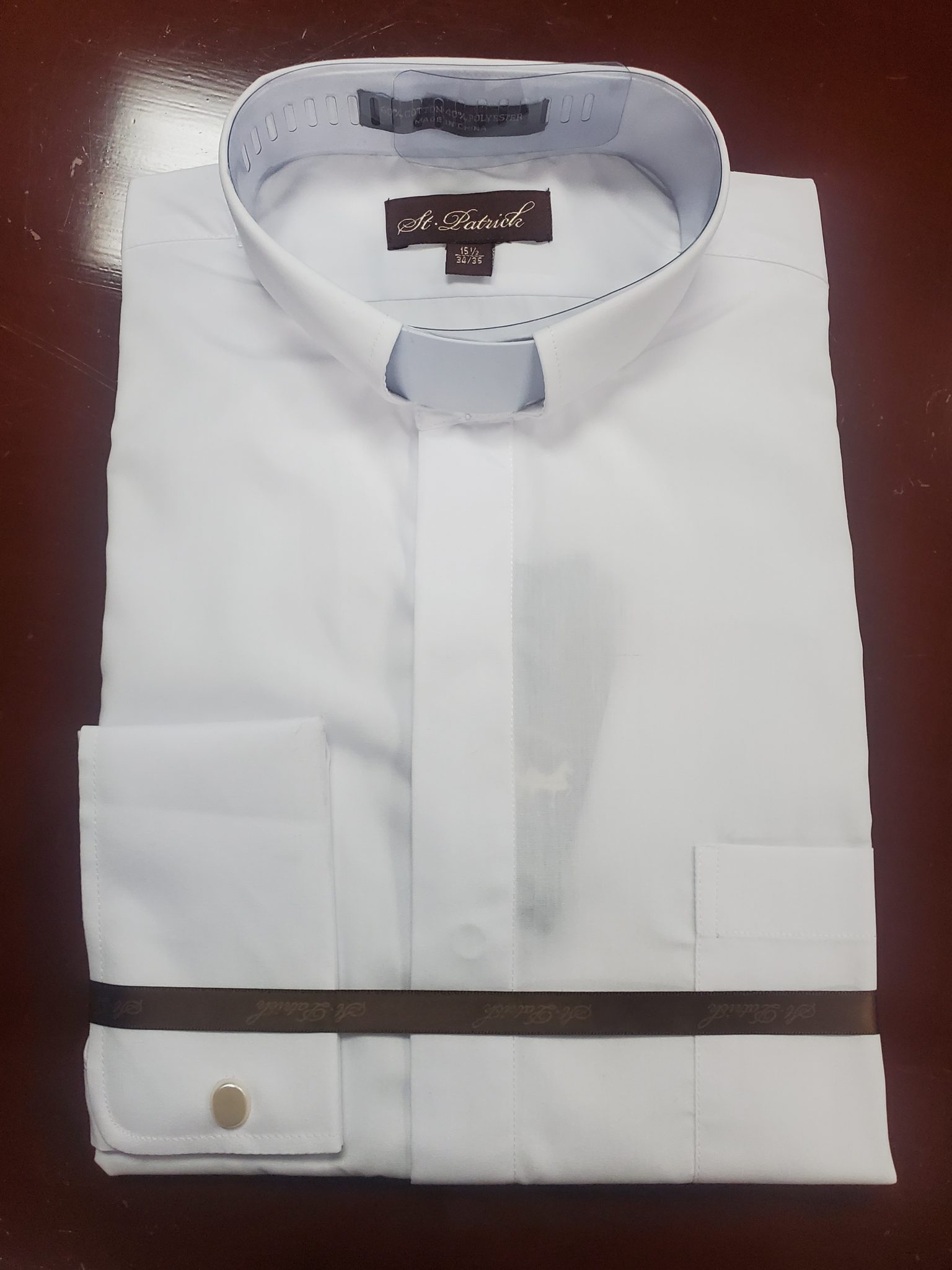 Mens Clergy Tab Collar French Cuff Shirt White JMD Menswear