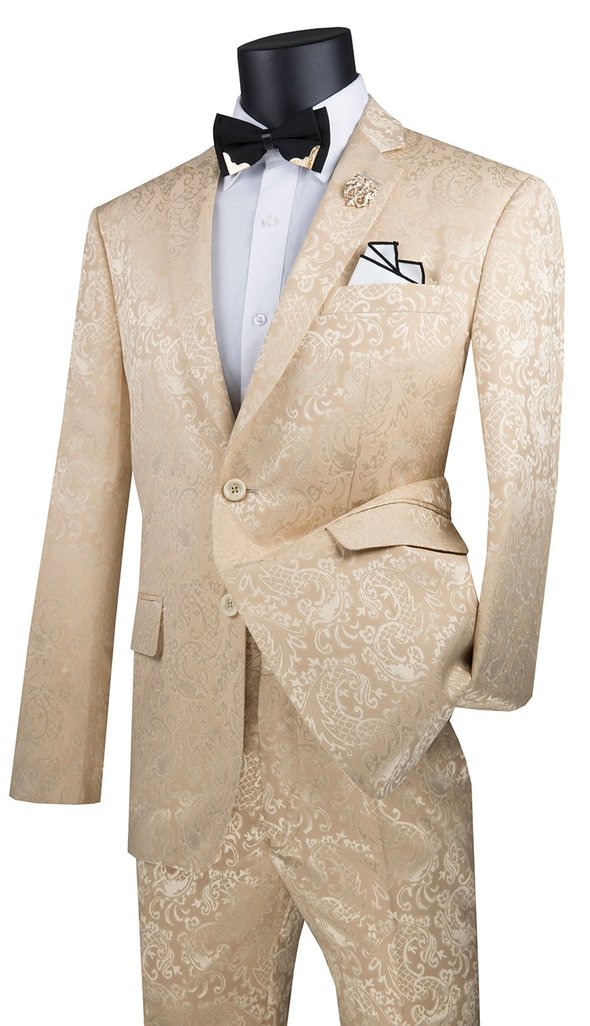 cream prom tux